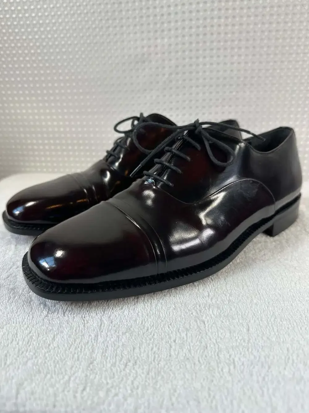 Premier by Rodolfo Valentino Burgundy Leather Cap Toe Oxford Shoes